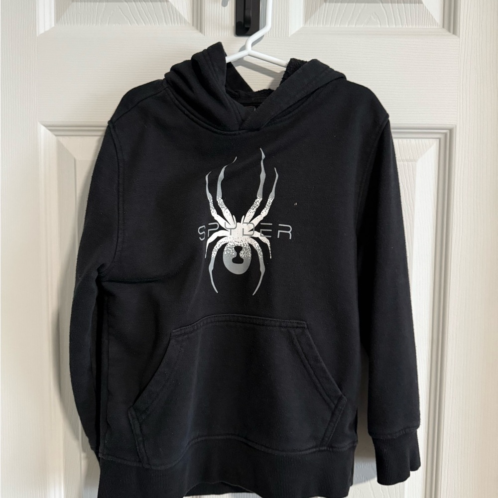 Spyder Black Hoodie with Silver Logo